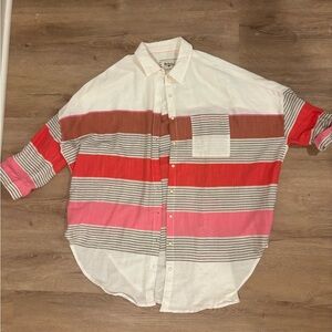 Holding Horses Monroe striped button-down oversized top blouse